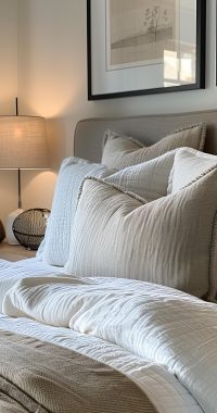 bed-with-white-comforter-picture-lamp-it (1)